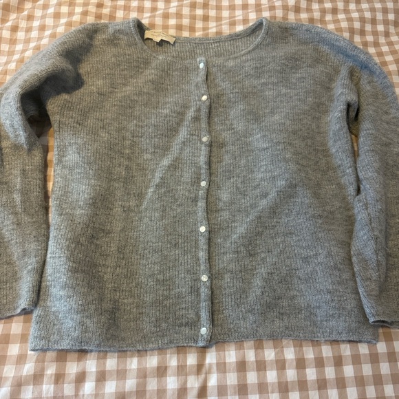 Sezane gaspard light grey cardigan size medium - Picture 4 of 5